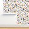 Pastel Floral Watercolor Nursery Spring Bohemian Boho Chic Girly Custom Pre-pasted Wallpaper by Spoonflower Pre-Pasted Wallpaper 2FT Wide
